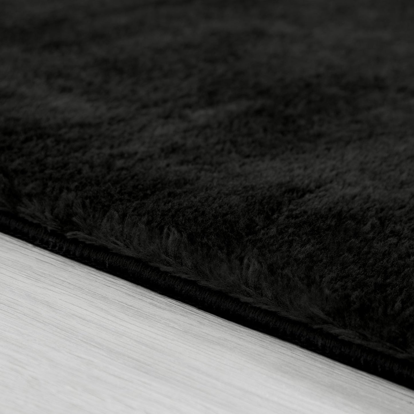Soft Area Rug with Anti-Slip Backing Washable - Black