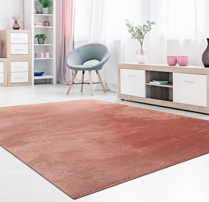 Soft Area Rug with Anti-Slip Backing Washable - Pink