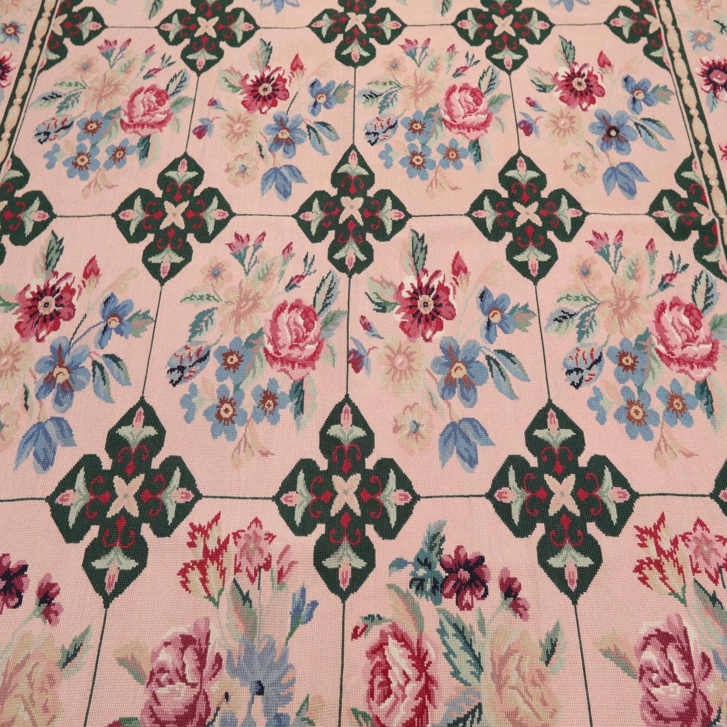 5'9" x 8'9" Hand Woven Traditional French Aubusson Needlepoint Area Rug Apricot