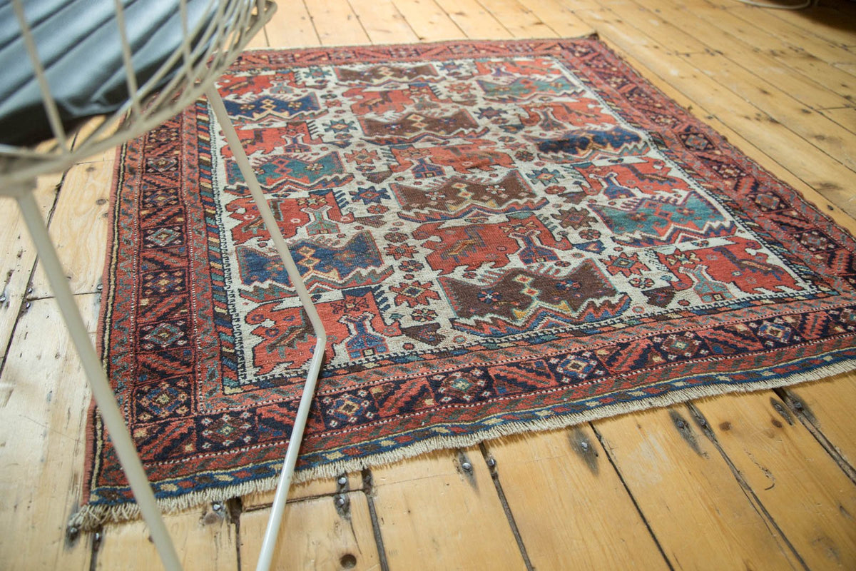 4x4.5 Antique Afshar Square Rug