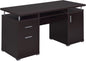 55 Inch Modern Wood Desk With 2 Drawers For Home Office