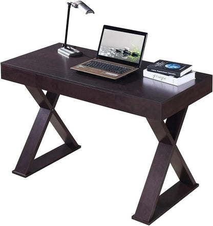 Trendy Espresso Writing Desk with Drawer and Storage