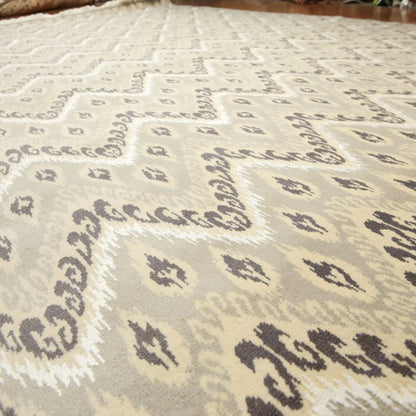 9' x 12' Hand knotted 100% Wool Oriental Area rug pile 9x12 Modern Beige