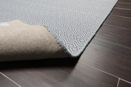 Multi Size Tone on Tone Blue Hand Tufted Wool Modern & Contemporary Oriental Area Rug