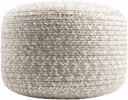 Tonanitla Natural Fiber Light Gray Knitted Pouf