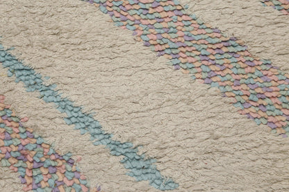 4' x 6' Handmade Shaggy 100% wool thick dense pile area rug Beige