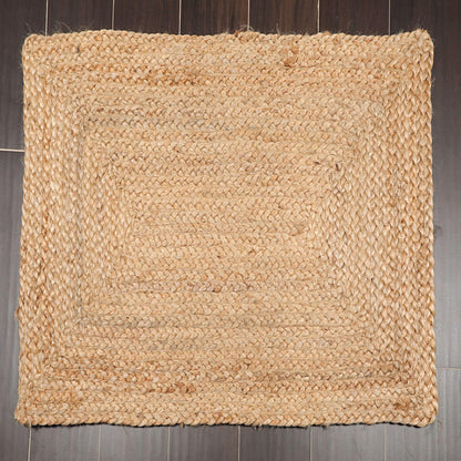 Set of Four 21"x34" Hand Braided Jute Natural Fiber Area Rug Footmat Doormat Mat Multi Color
