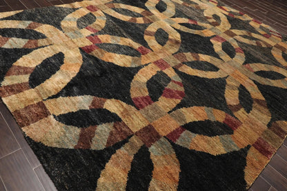 8' x 10' Hand Knotted 100% Jute Thick Pile Oriental Area Rug Modern Charcoal