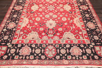 7'10" x 10' Hand Knotted Reversible Heriz Wool Area Rug Red