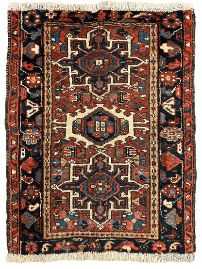 Vintage Persian Karaja Heriz Runner 24”x33”