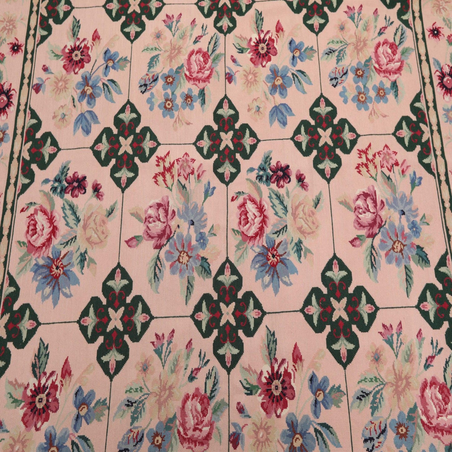 5'9" x 8'9" Hand Woven Traditional French Aubusson Needlepoint Area Rug Apricot