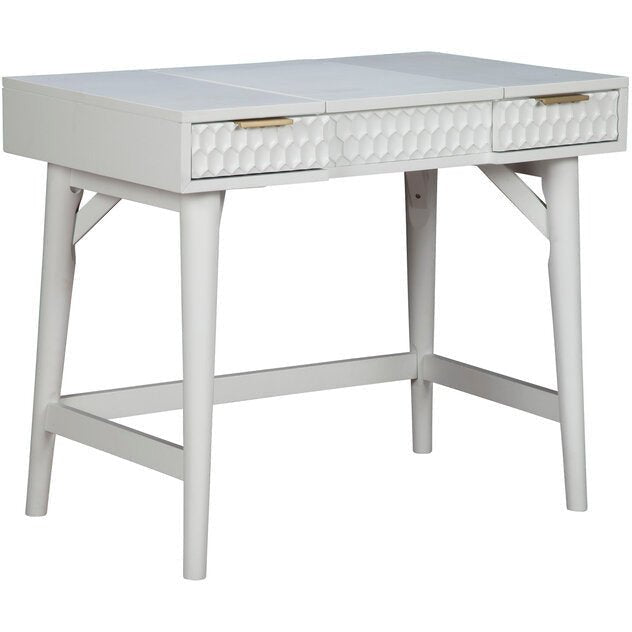 White Pearl Bedroom Vanity Desk