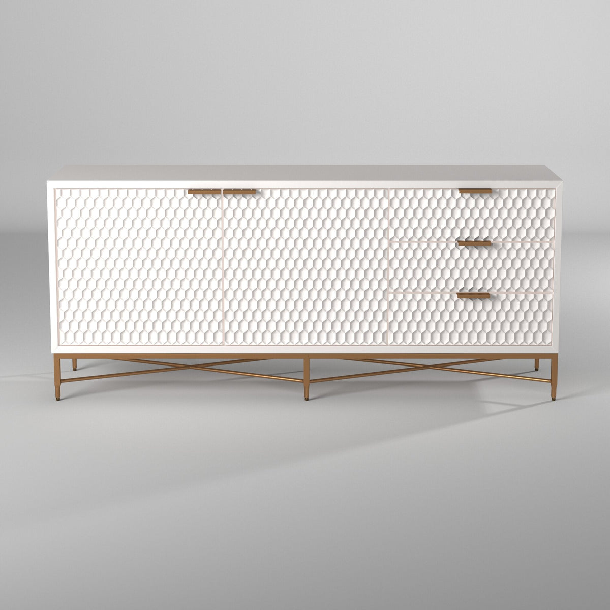 White Pearl TV Console