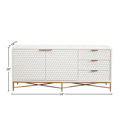 White Pearl TV Console