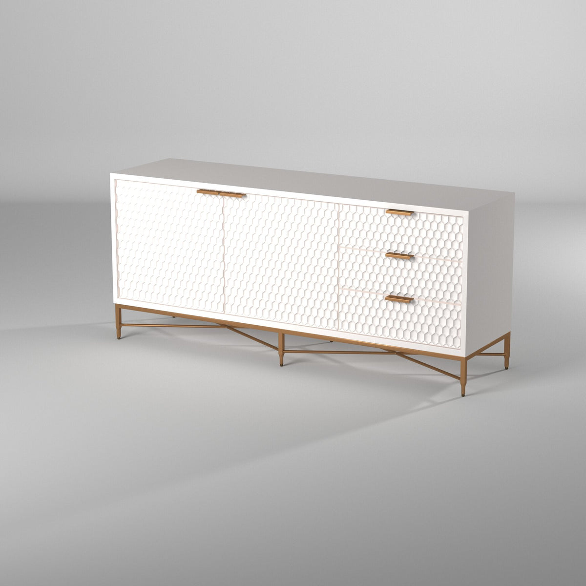 White Pearl TV Console