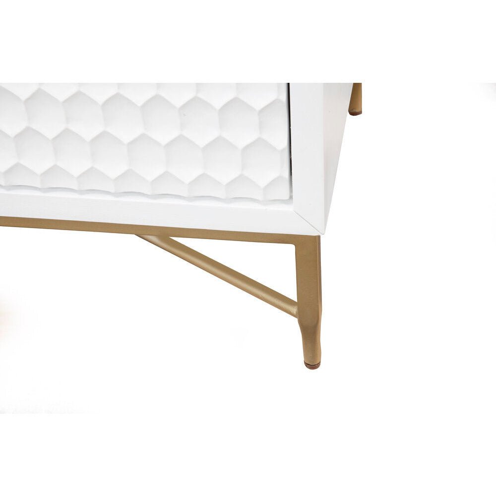 White Pearl TV Console