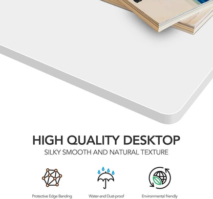 Particle Board Tabletop 55x28 Inches White Standing Desk