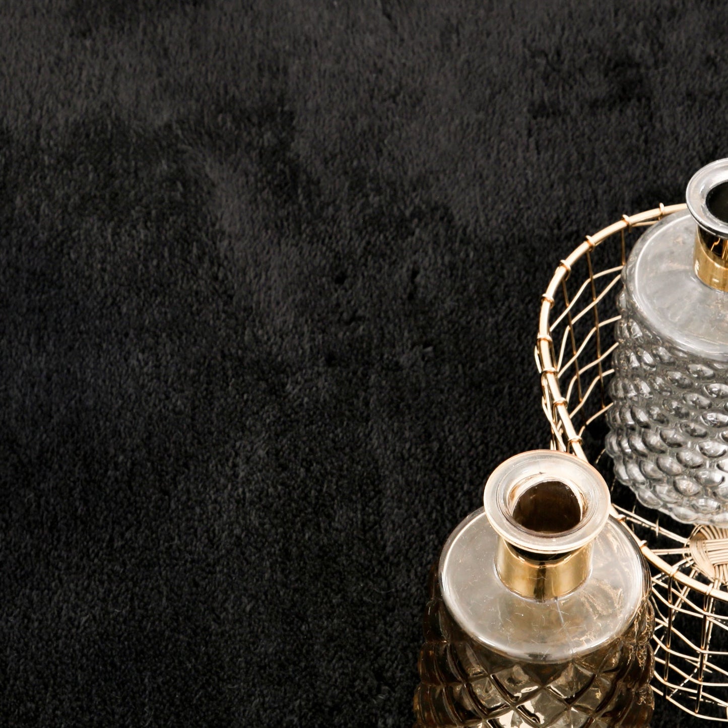 Soft Area Rug with Anti-Slip Backing Washable - Black