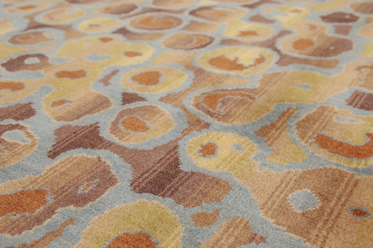 6' x 9' Designer Hand Knotted Modern 100% Wool Area rug Aqua