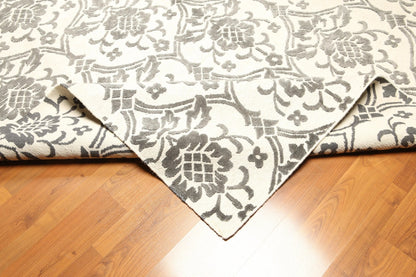 High End wool & silk Tibetan Hand Knotted Designer Area Rug Ivory 8' x 10'