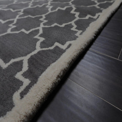 8' x 10' Handmade 100% Wool Designer Contemporary Oriental Area rug Gray
