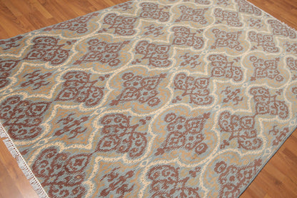 6' x 9' Hand Knotted IKAT Design 100% Wool Area rug Aqua