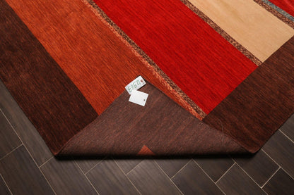 8'11" x 12' Hand Knotted Wool Oriental Area Rug Contemporary Brown