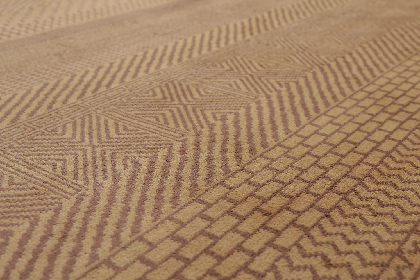 8' x 10' Hand Knotted Contemporary 100% Wool Pile Area Rug Tan