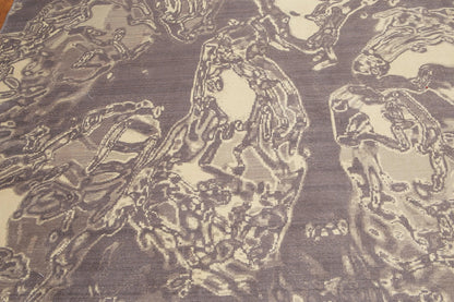 8' x 10' Modern 100% Wool Oriental Area rug Gray