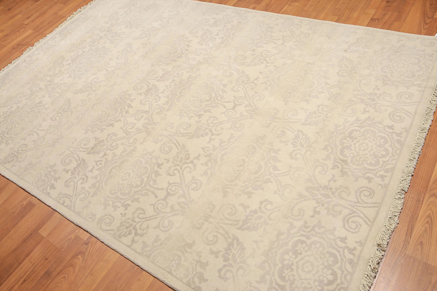 6' x 9' Hand Knotted Floral Traditional Oriental Wool Area rug Beige