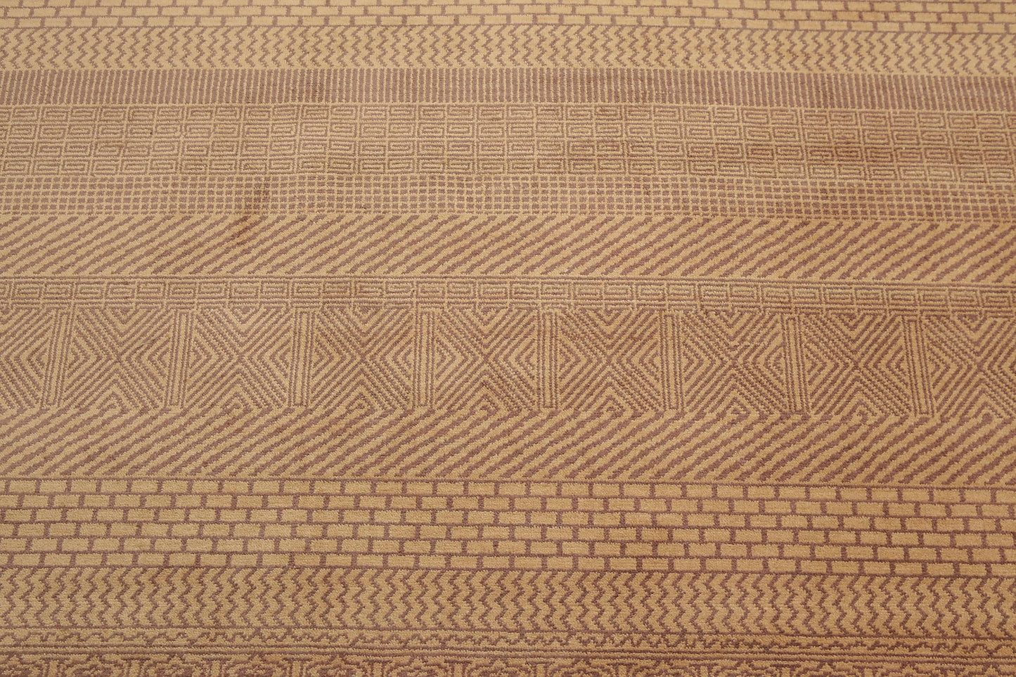 8' x 10' Hand Knotted Contemporary 100% Wool Pile Area Rug Tan