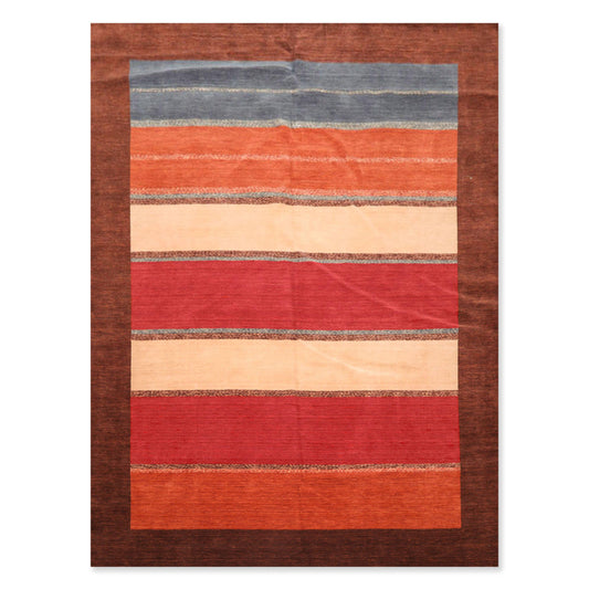 8'11" x 12' Hand Knotted Wool Oriental Area Rug Contemporary Brown