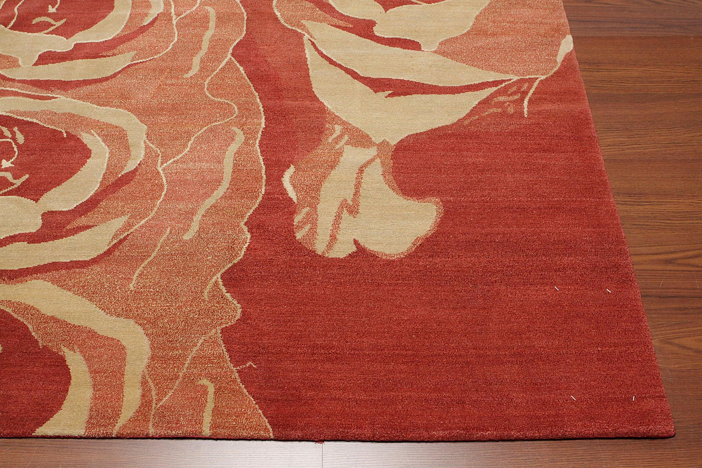 Tibetan Hand Knotted Area Rug Carpet Modern Wool & Silk Red New Red 7'10" x 9'10"